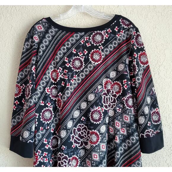 Rabbit Rabbit Rabbit Designs 14 16 Midi Dress Embroidered Fabric Black Red White - Picture 6 of 7